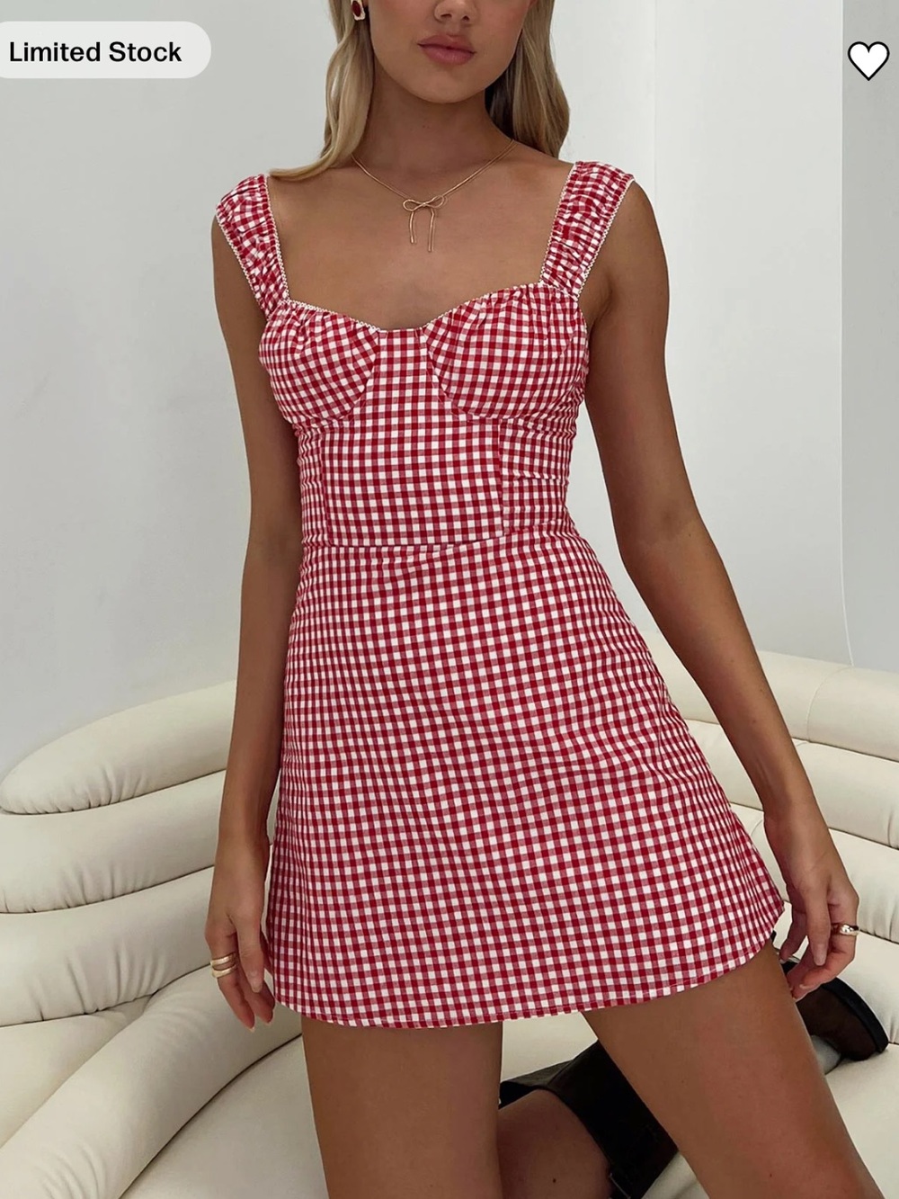 Princess Polly Faubert Mini Dress Red Gingham